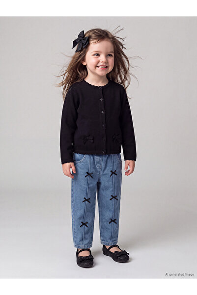 LC Waikiki Nevavm Lcw Baby Indigo Bowknot Girl Baby Jean Pants with a Difference