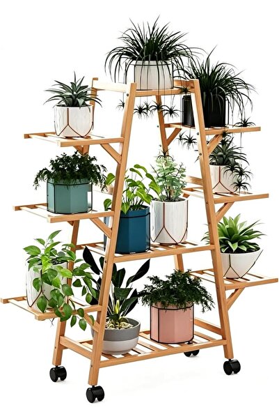 GENERAL Indoor Outdoor Plant Stand,Indoor Plant Stand,Wooden Plant Shelf with...