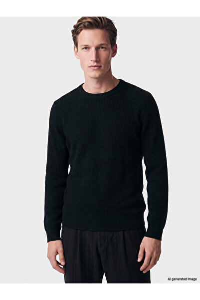 LC Waikiki Lcw Vision Green Knitwear Flat Oval Collar Men's Sweater with Neva...