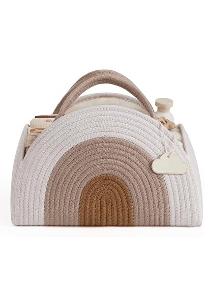GENERAL Baby Diaper Caddy Organizer, Cotton Rope Diaper Basket, Large Storage...