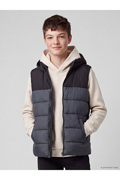 LC Waikiki Two Mt Shop Quality Lcw Kids Anthracite Plain Boys Inflatable Vest