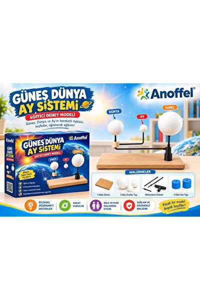 Anoffel Güneş Dünya Ay Modeli 1 Seti Güneş Sistemi Modeli