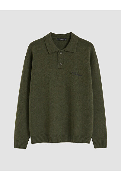 LC Waikiki Nevavm Farkıyla Xside Khaki Knitwear Embroidered Polo Collar Men's...