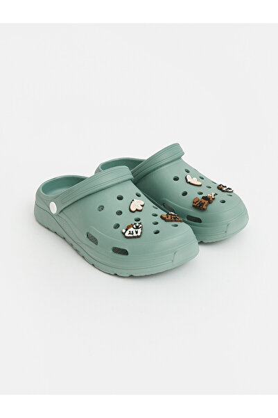 LC Waikiki Alita City Lcw Steps Green Women's Sabo Slippers with a Difference