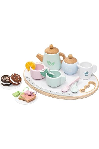 UMUTÜNALFASHİON UMU Wooden Tea Party Set for Kids, Pretend Play Tea Set