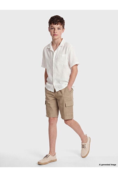 LC Waikiki Lcw Kids Beige Boys' Cargo Shorts