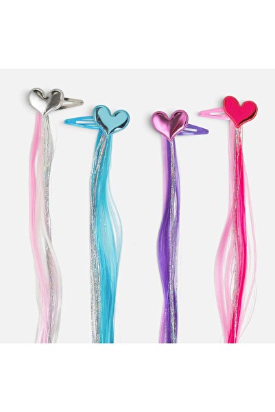 OEM Clame de Par cu Inimi din Folie si Suvite Lungi 35cm - 4buc