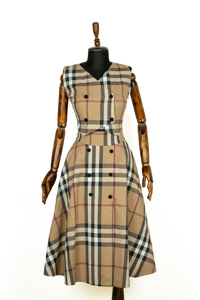 Sihirli Düğmeler Double-Breasted Skirt Vest Suit