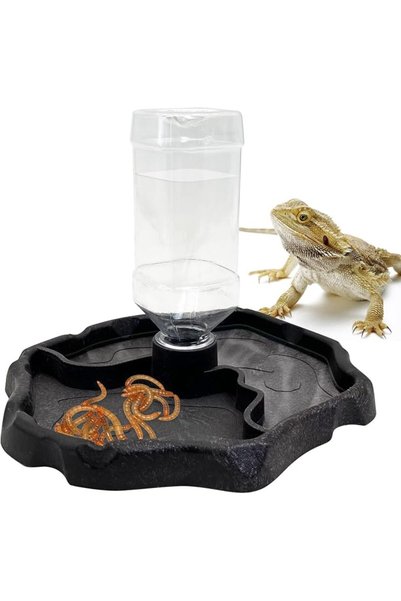 KASTWAVE 9oz Reptile Water Bottle and Automatic Feeder for Turtles, Tortoises...