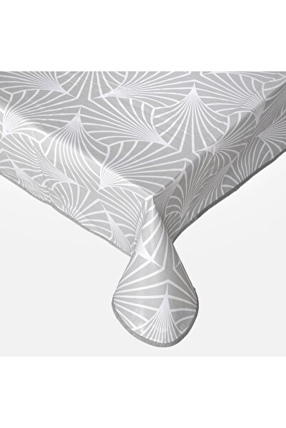 OEM Fata de Masa Plastifiata Gri cu Model Liniar 180x140cm