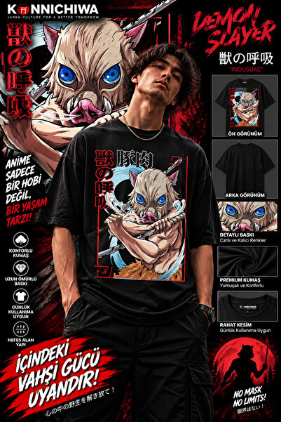 FG KONNİCHİWA Demon Slayer Akaza Tanjiro Nezuko Zenitsu Inosuke Sanemi Printe...
