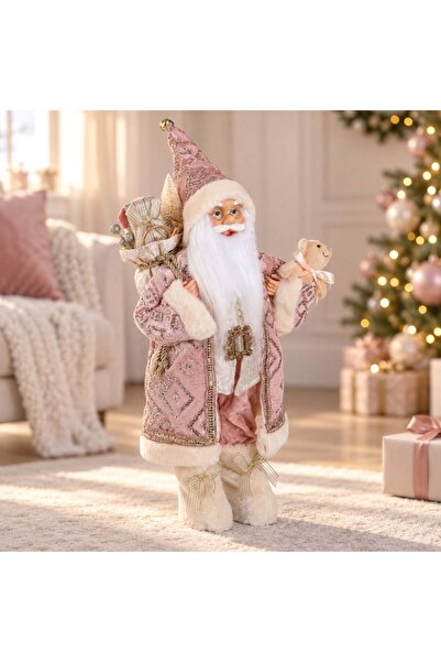 OEM FIGURA MOS CRACIUN ROZ-AURIU 45CM