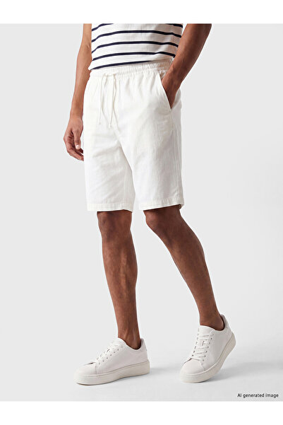 LC Waikiki Vizyon New Season White Regular Fit Linen Look Men's Shorts