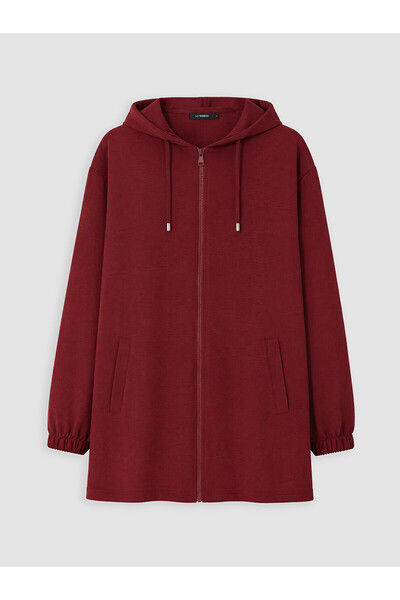 LC Waikiki Alita City Farkıyla Lcw Curve Burgundy Plain Loose & Baggy Women's...