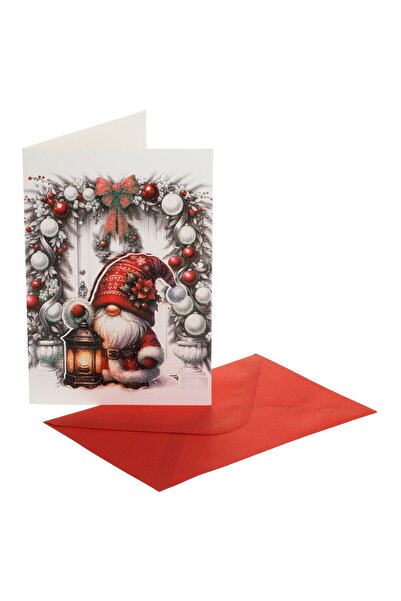 OEM Felicitare de Craciun Gnome cu Felinar Ornamente Fundita Glitter 13x19cm ...