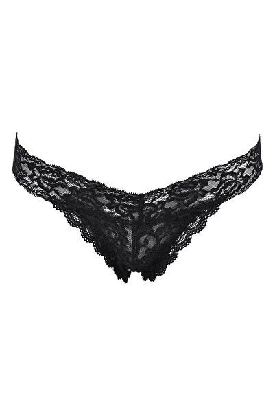 OEM Chiloti String Negri Dantela pentru Femei One Size