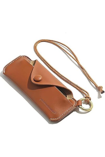 SWIUKPHE Soft Leather Sunglasses Case, Fashion Pouch Slim Glasses Holder Glas...