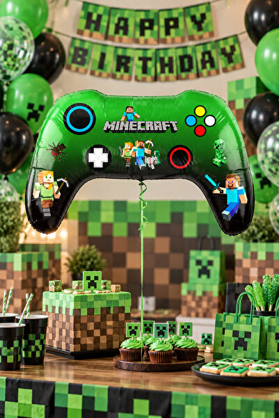Atölye Mi Minecraft Tema Joystick Şekilli Folyo Balon
