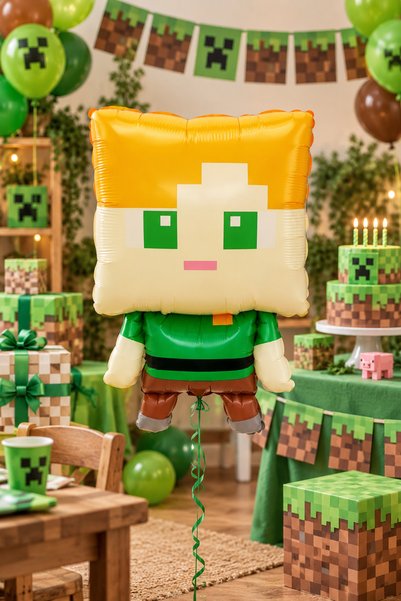 Atölye Mi Alex Figür Folyo Balon Minecraft Tema Folyo Balon