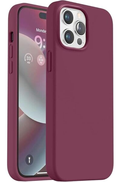 Noir İphone 14 Pro Uyumlu İçi Kadife Lansman Silikon Kapak Kılıf