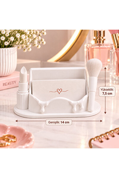 Güzellik Salonu Temalı Kartvizitlik – Masaüstü Kartlık Beyaz 14 cm