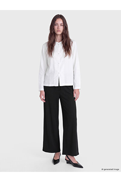LC Waikiki NEVAVM Farkıyla LCW Modest Black Intertlock بنطلون نسائي أسود عادي...