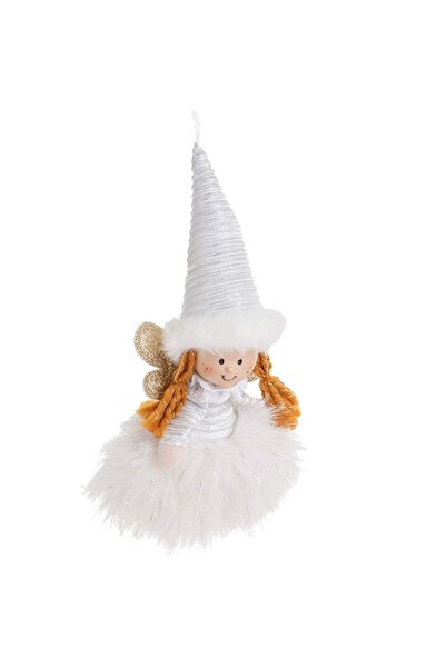 OEM Figurina Decorativa de Craciun Ingeras Alb cu Aripi Sampanii 20cm