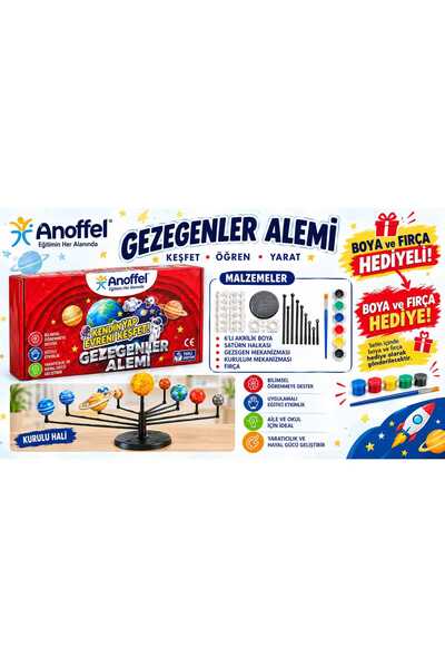 Anoffel Gezegenler Alemi ,Güneş Sistemi Boya Fırça Hediyeli, Eğitici Deney Seti