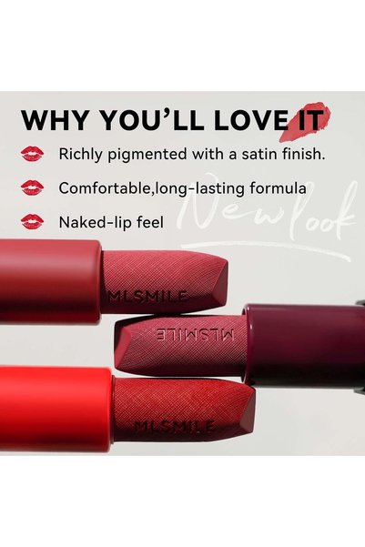 MLSMILE Matte Velvet Lipstick Set 3PCS, Long Lasting Lip Stain Gift