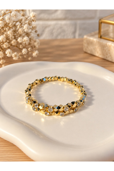 Adatepe Atelier Doris Gold & Gümüş Renkli Taş Detaylı Şık Bileklik
