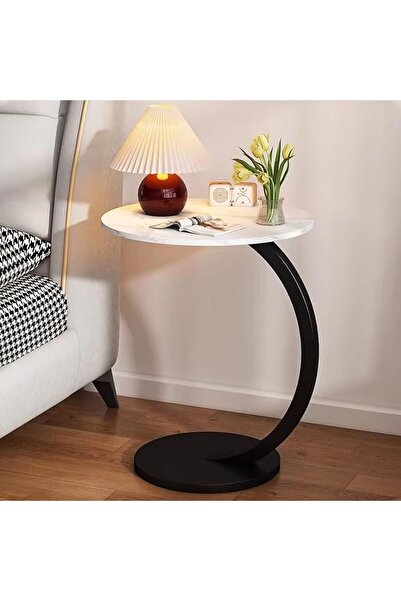 VAODO End Table, C Shaped Side Table for Sofa and Bedside, Coffee Table, Couc...