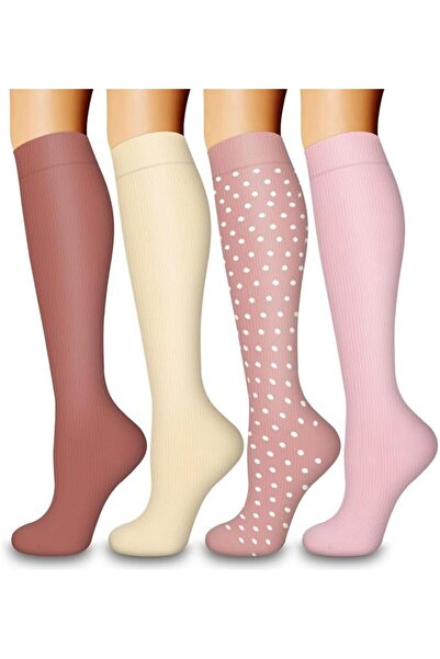 Bukela 4 Pairs Compression Socks, Athletic Support Socks, Nursing Travel Hiki...