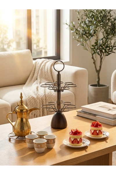 Generic حامل فناجيين القهوة بتصميم عصري