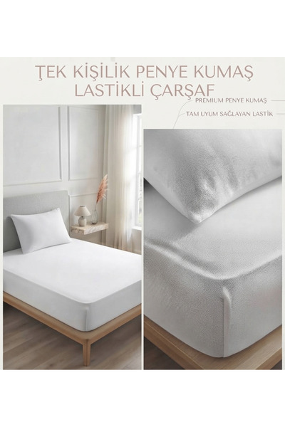 Tek Kişilik Penye Lastikli Çarşaf 100x225