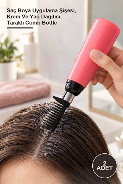 Yenilig 2 Pieces of Comb Hair Coloring Bottles – Hair Dye Application Bottle,...