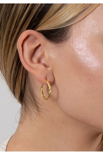 Lunarie Twisted Hoop Earrings Bijouterie Showy Anti-Allergic Women's Earrings...