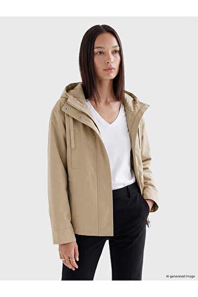 LC Waikiki Nevavm Farkıyla Lcwaikiki Classic Beige Hooded Oversize Women's Ra...