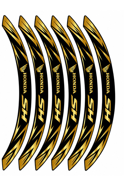 pınaxar 3D Motosiklet Jant Şeridi Sticker Honda SH Seti Parlak Yarış Tasarımı