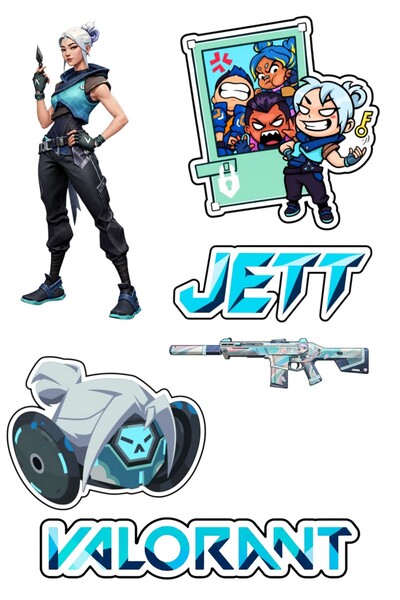 Star Figür Valorant Jett Sticker Set 22 Pieces
