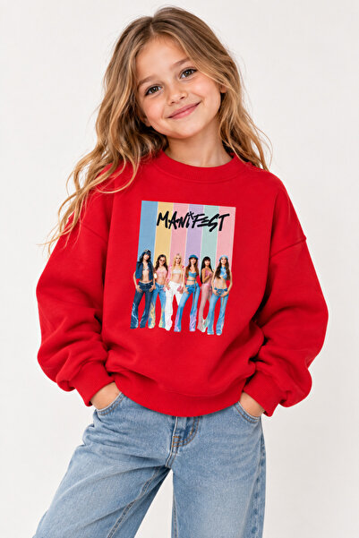 fasardi Manifest Girls M6Nifestgirls Printed Oversize Non-Embroidered Long Sl...