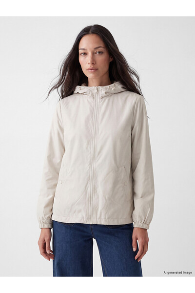 LC Waikiki Nevavm with a Difference from Lcwaikiki Classic Beige Hooded Women...