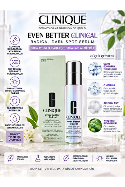 Clinique Even Better Clinical Radical Dark Spot 30 ml – Koyu Leke Karşıtı Cil...