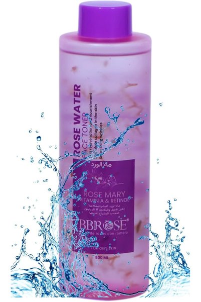 BBROSE Rosemary Rose Water – Hydrating Facial Toner & Hair Mist for Soothing Skin and Adding Shine – Refreshing Makeup Setting Spray with Natural Extracts, 500ml
