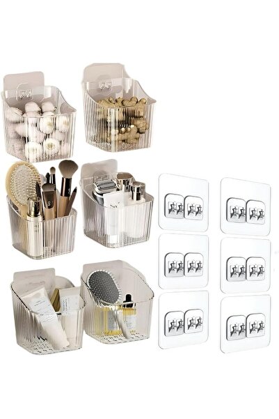 Yelajoy 6Pack Adhesive Cabinet Door Storage Bins，Wall Mount Cabinet Door Orga...