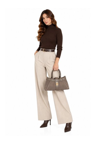 SimpleFind Isabella Rhea Geanta piele -Nina-TAUPE,Geanta de mana piele naturala, poseta, femei