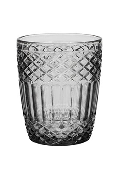OEM Γκρι Γυάλινο Ποτήρι Νερού 'Τετράγωνο' 300ml