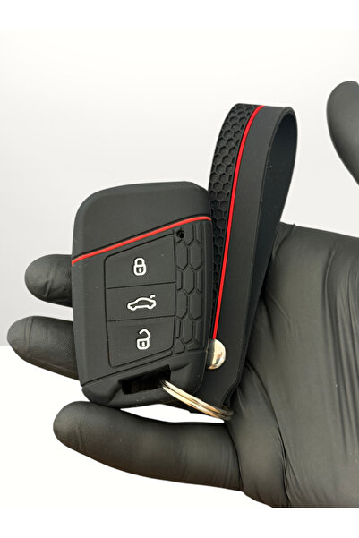 LUXE AKSESUAR Θήκη από ανθρακόνημα 3 κουμπιών για Passat B8 Skoda - Seat Smar...