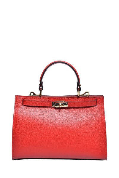 SimpleFind Roberta M Geanta piele -Winona-ROSU ,Geanta de mana piele naturala...