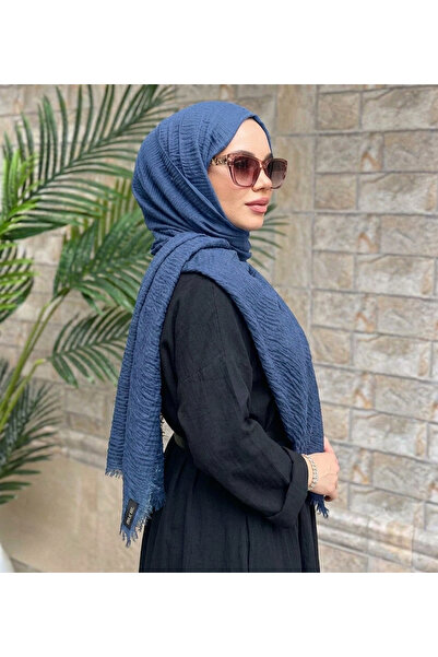 Nazellaa شال بولويست بوروموك باللون الأزرق الترابي