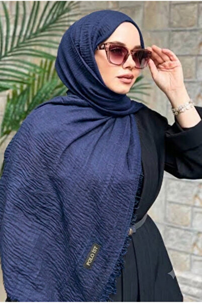 Nazellaa شال بولويست بوروموك باللون الأزرق النيلي